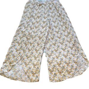 Vine & Valley EUC Palazzo Split Open Front Beach Pants Swim Coverup Daisy Large